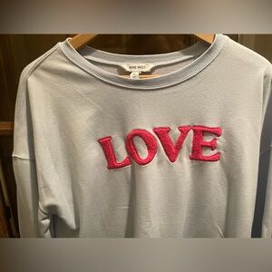 Women's Light Blue Sweatshirt - Love